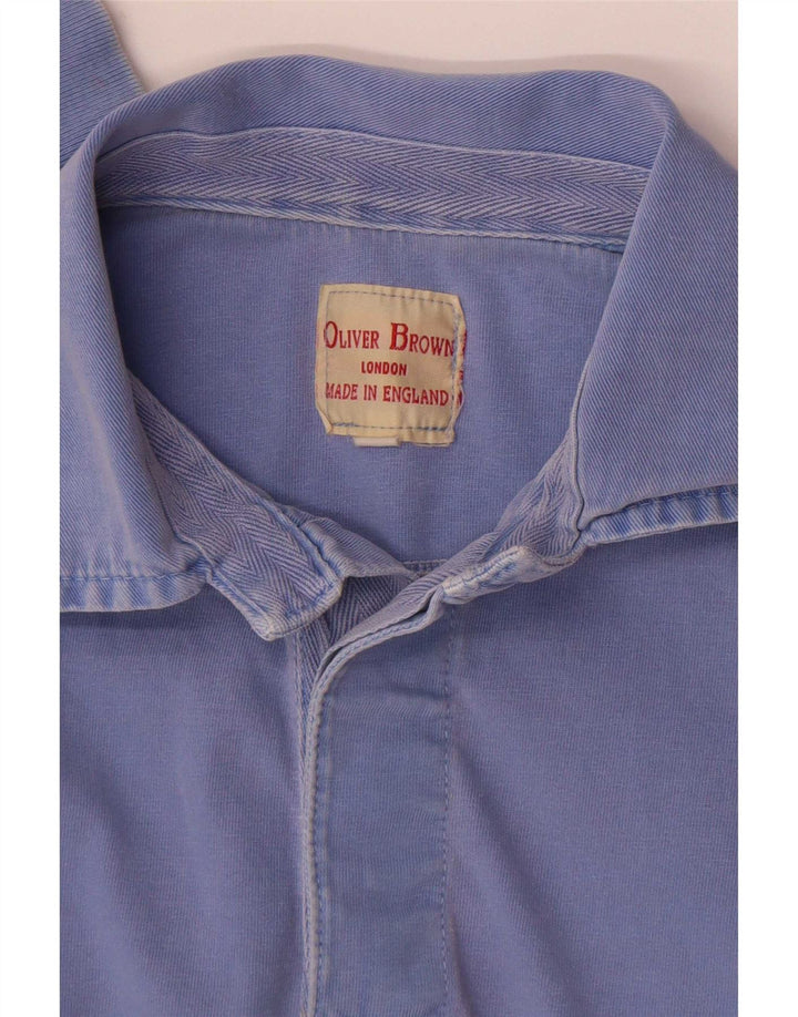 Polo De Manga Larga Oliver Brown Hombre Azul Medio
