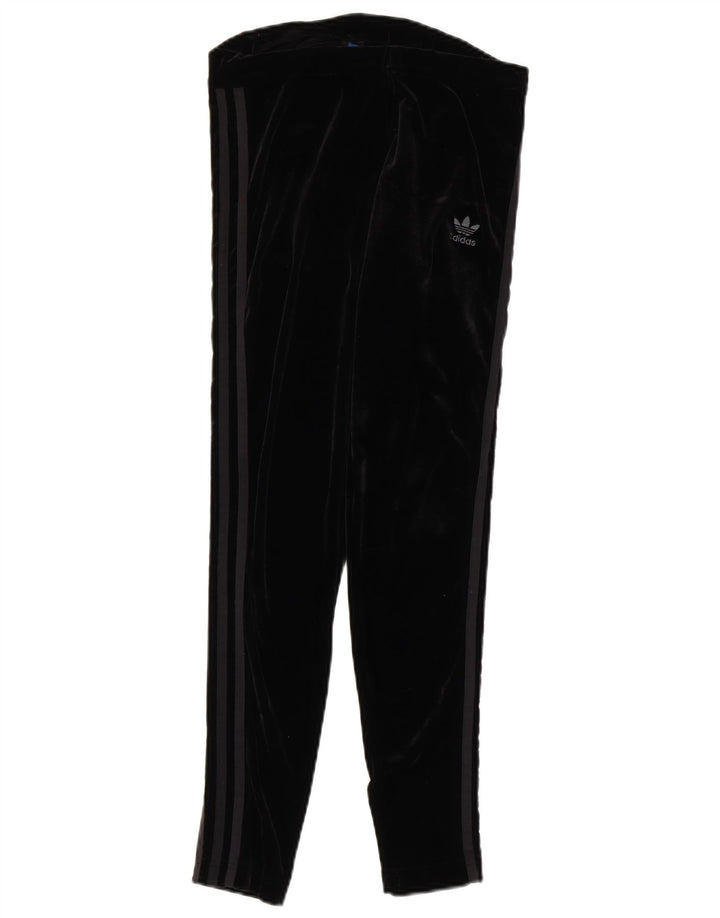 Adidas Leggings de terciopelo para mujer UK 12 Mediano Negro Poliéster