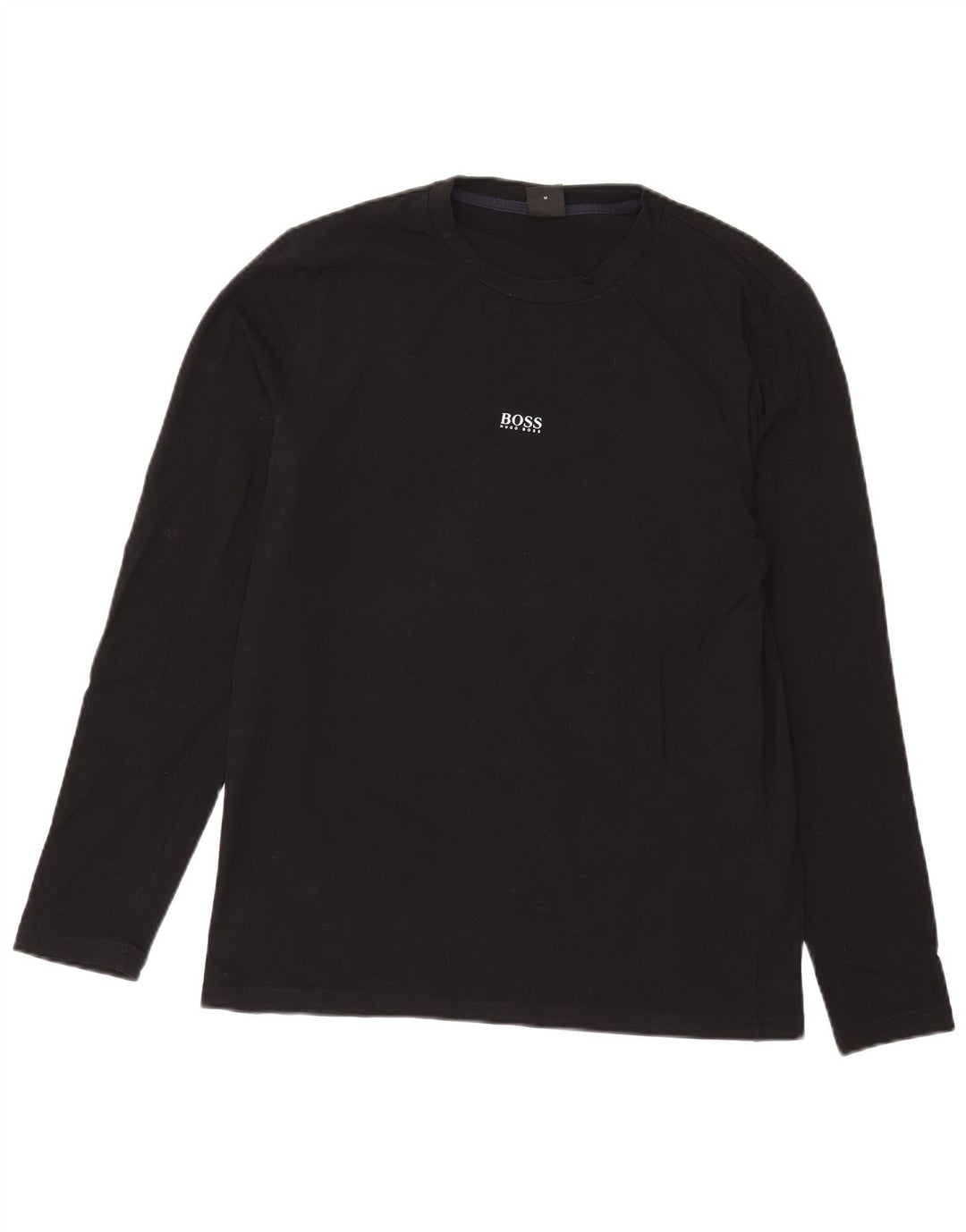 Camiseta Hugo Boss Hombre Manga Larga Algodón Negro Mediano