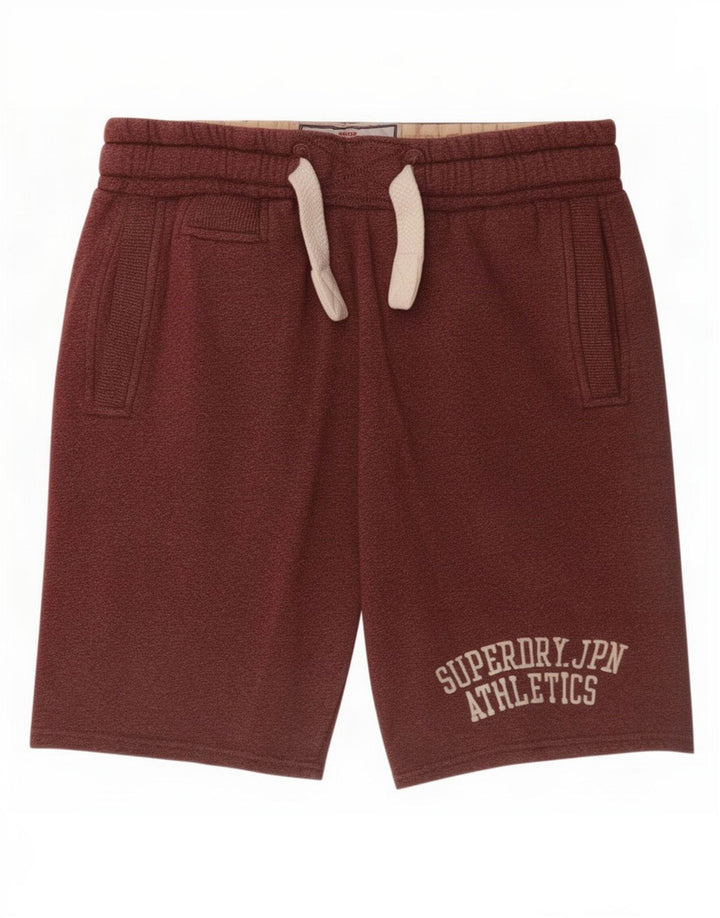 Superdry Shorts deportivos con gráficos para hombre Poliéster granate mediano
