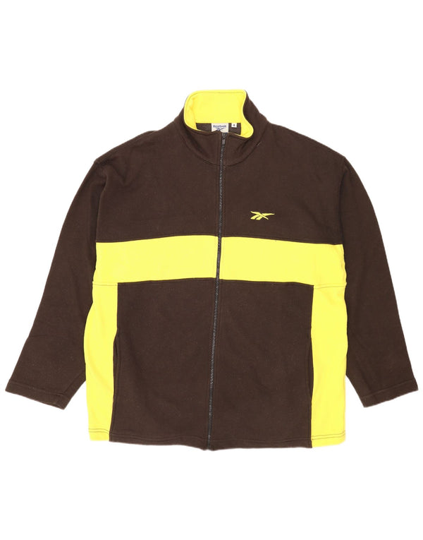 Reebok Hombre Regular Fit Chándal Top Chaqueta XL Marrón Colorblock Sports