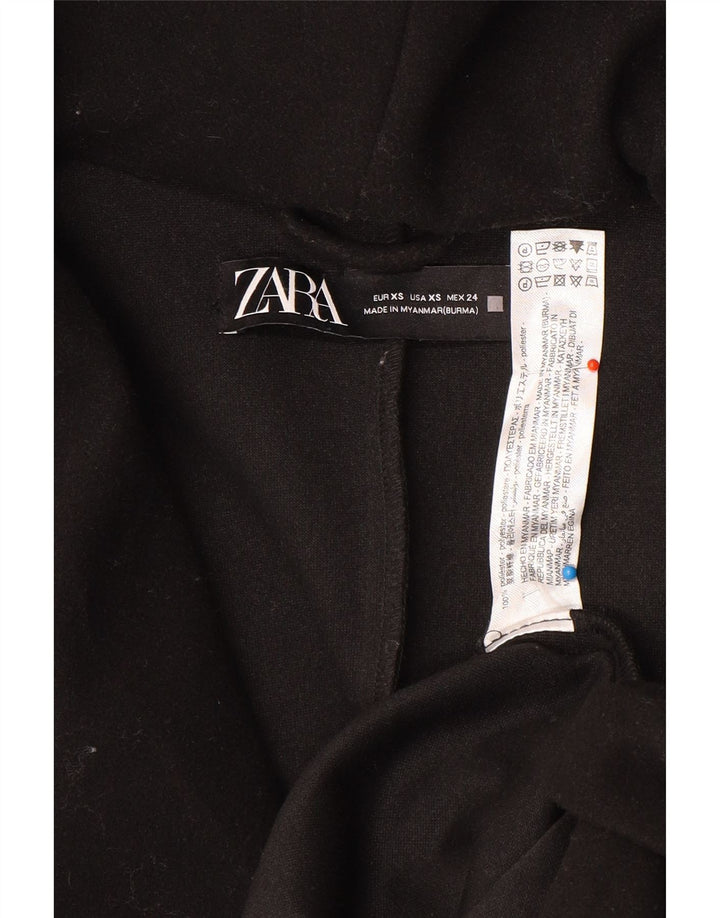 Zara Mujer Abrigo extragrande con capucha UK 6 XS Poliéster negro