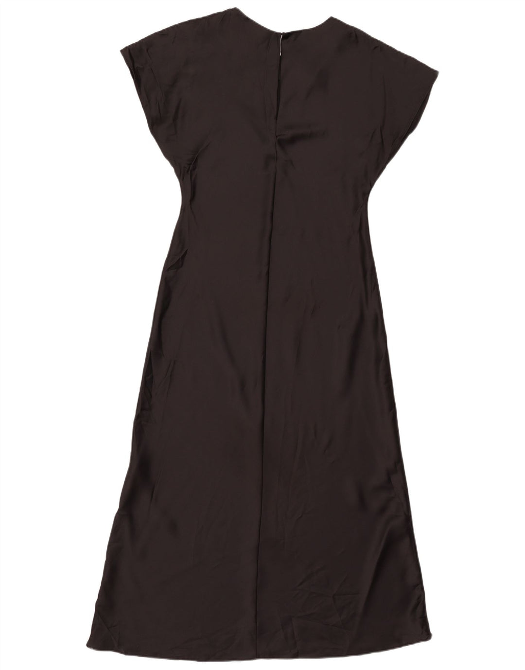 Zara Mujer Maxi Vestido UK 42 Mediano Negro Poliéster