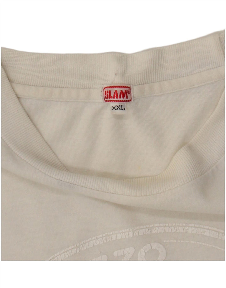 SLAM Camiseta gráfica para hombre Top 2XL Blanco
