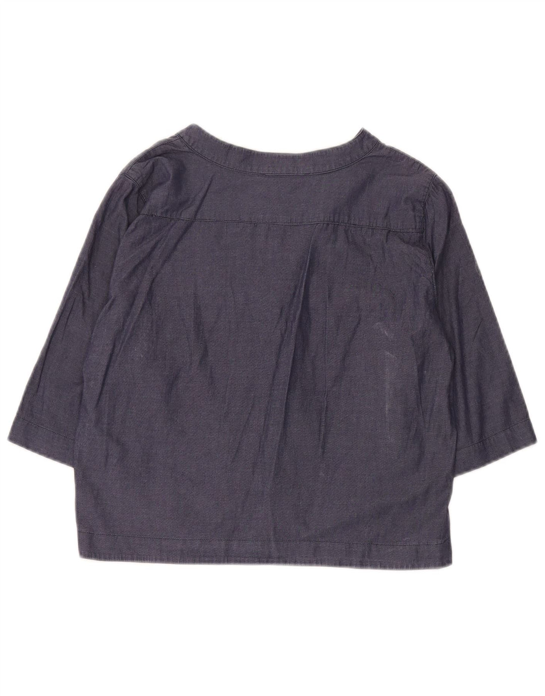 Marella Mujer Crop Manga 3/4 Jersey Camisa UK 10 Small Azul Marino