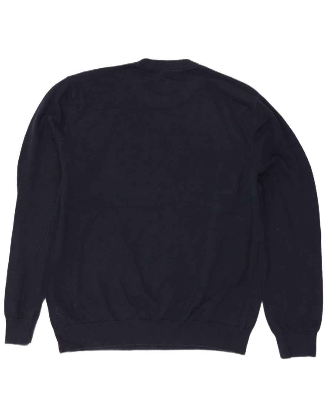 MARKS & SPENCER Jersey con cuello redondo y gráfico para hombre, talla grande, azul marino