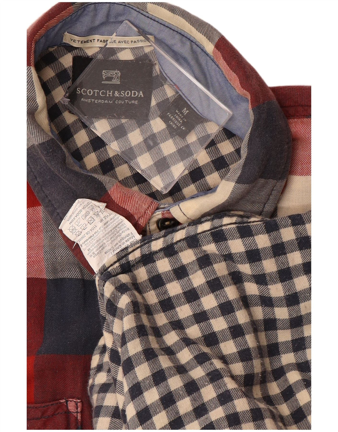 SCOTCH & SODA Camisa De Franela Hombre Medium Red Check Cotton