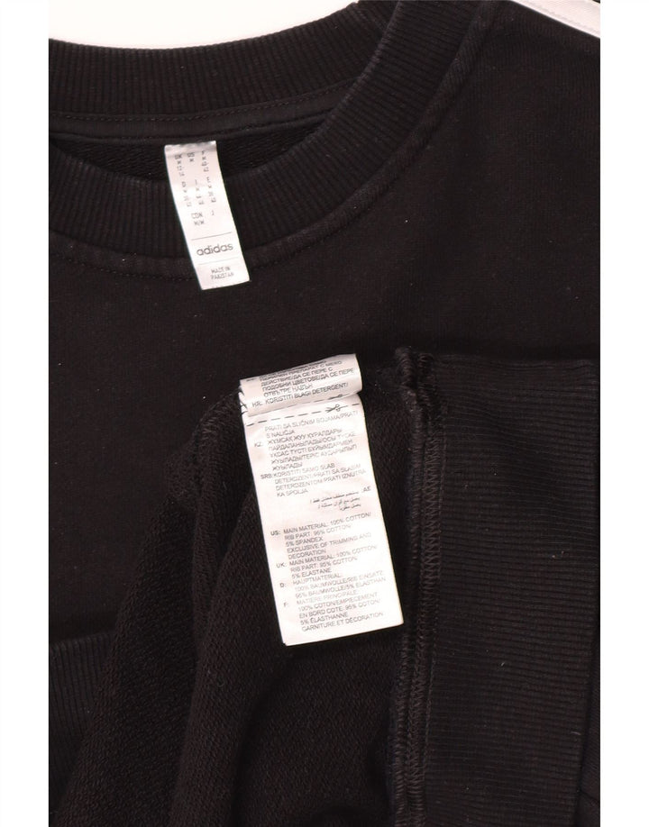 Adidas Mujer Sudadera Jumper UK 12/14 Mediano Negro Algodón
