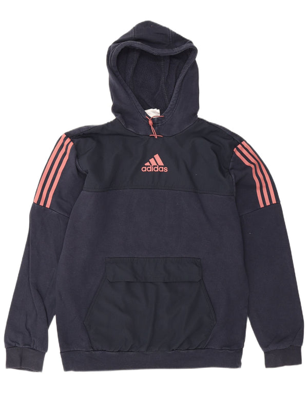 Adidas Hombre Sudadera Con Capucha Jumper Medium Azul Marino Algodón