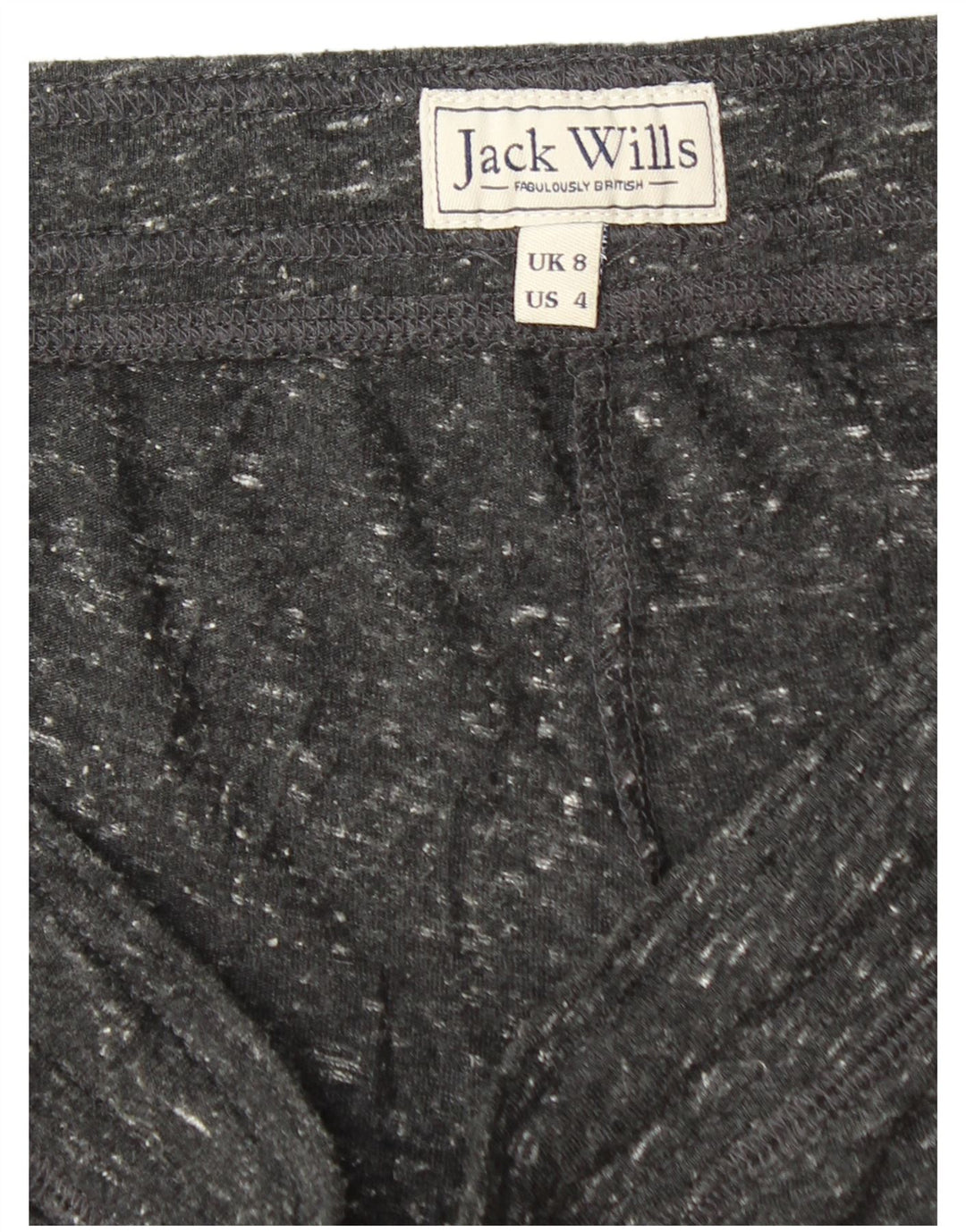 Jack Wills Pantalones cortos deportivos para mujer UK 8 Small Poliéster moteado negro