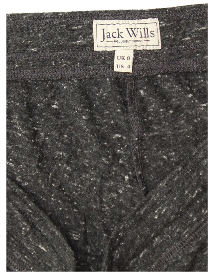 Jack Wills Pantalones cortos deportivos para mujer UK 8 Small Poliéster moteado negro