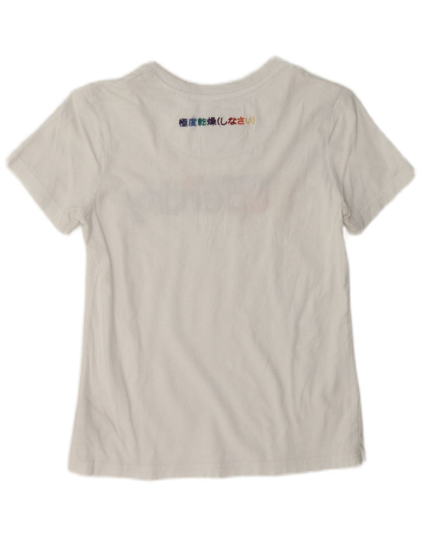 Superdry Camiseta gráfica para mujer Top UK 8 Small White Cotton