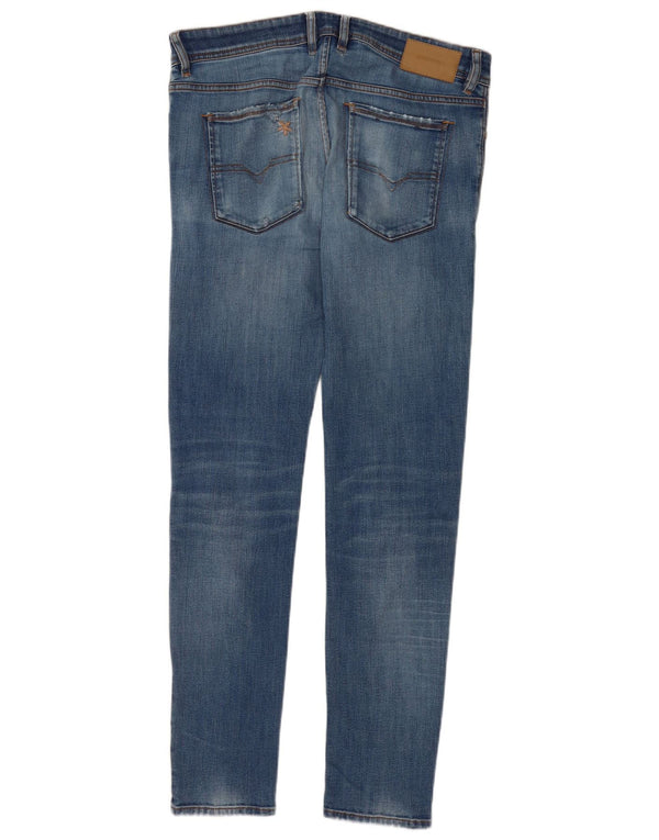 Diesel Hombre Sleenker Slim Skinny Jeans W33 L32 Algodón Azul