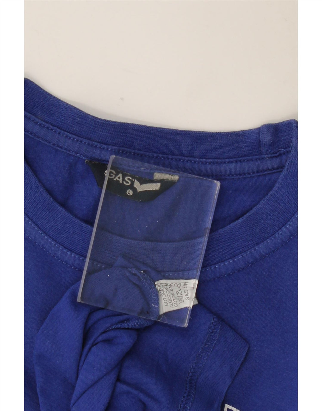 GAS Camiseta gráfica para hombre Top grande de algodón azul