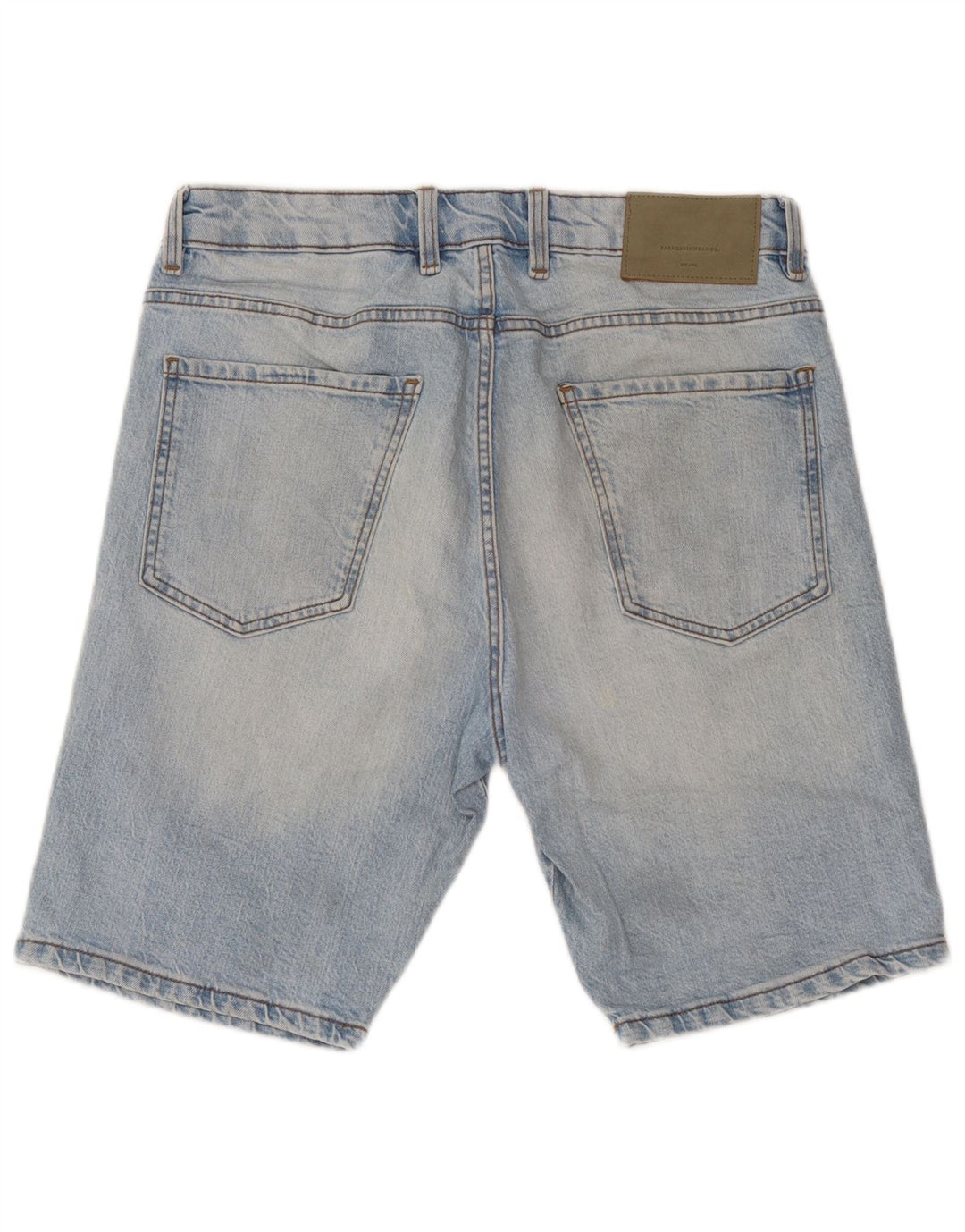 Zara Pantalones cortos de mezclilla para hombre EU 42 Large W32 Algodón azul