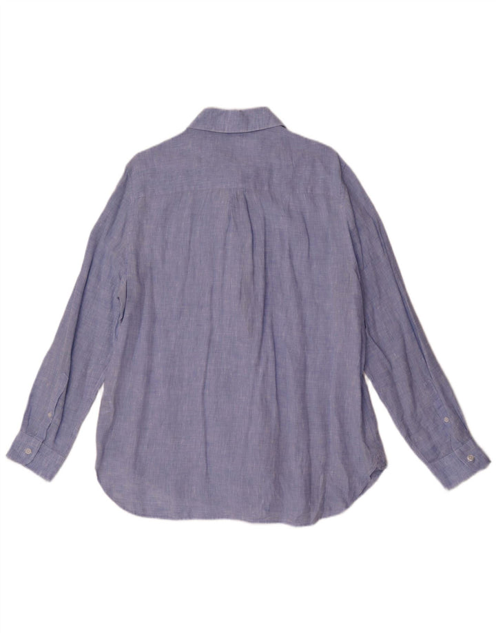 Camisa Reiss para mujer Reino Unido 44 Grande Lino azul