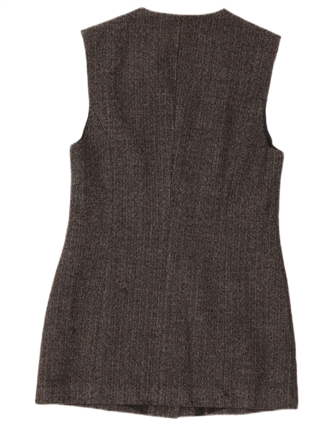 BENETTON Chaqueta tipo blazer larga para mujer UK 10 Small Grey Pinstripe