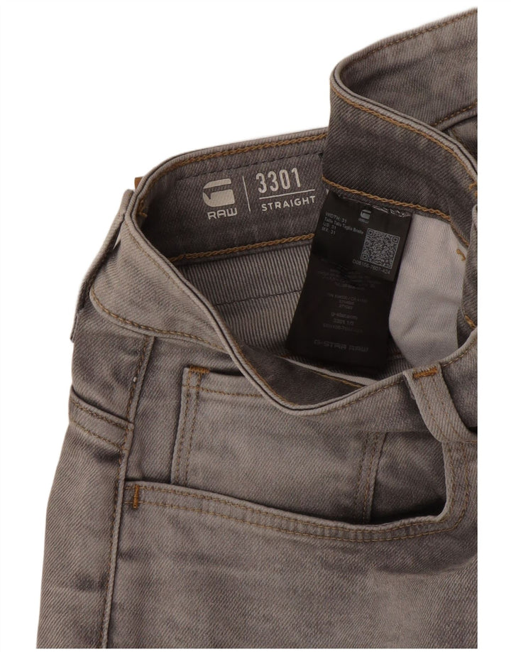 G-Star Hombre 3301 Shorts De Mezclilla W31 Algodón Gris Medio
