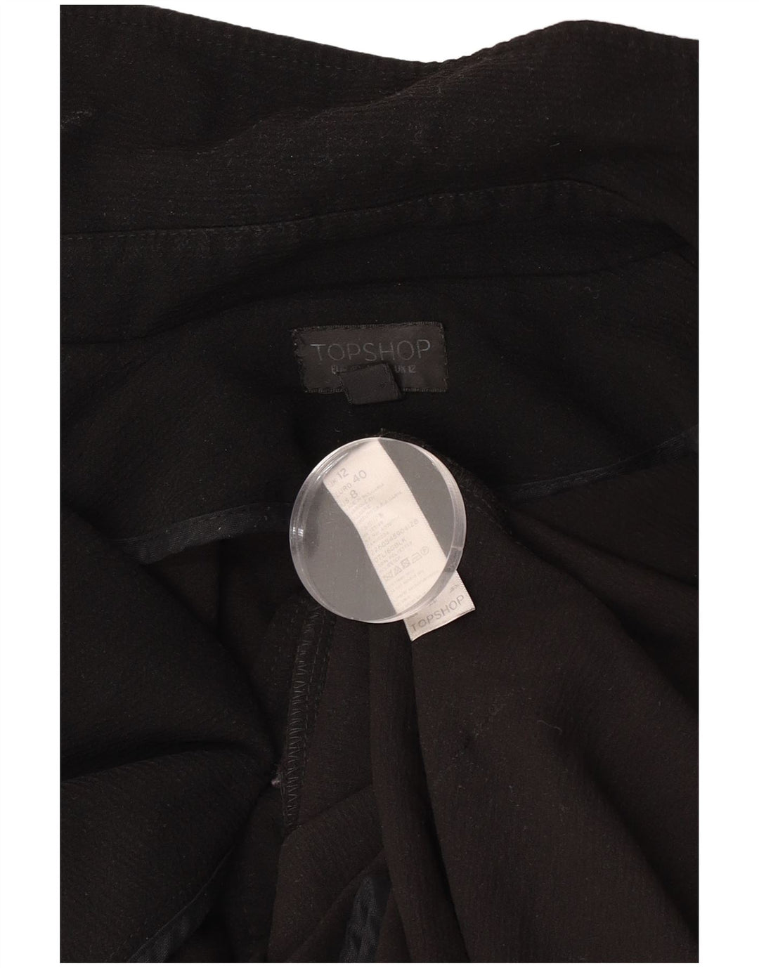 Topshop Abrigo extragrande para mujer UK 12 Mediano Poliéster negro