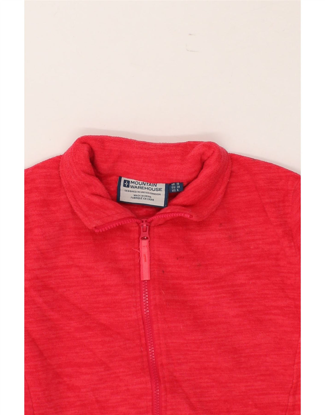 MOUNTAIN WAREHOUSE Womens Fleece Jacket UK 10 Small Red Pinstripe Vintage Mountain Warehouse and Second-Hand Mountain Warehouse from Messina Hembry 