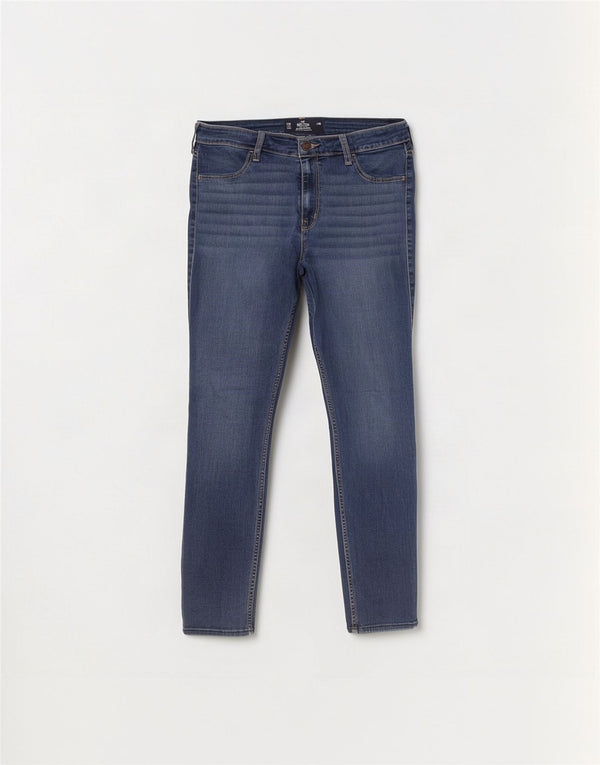 Hollister Jeans elásticos de cintura alta para mujer US 12 Large W31 L28 Azul