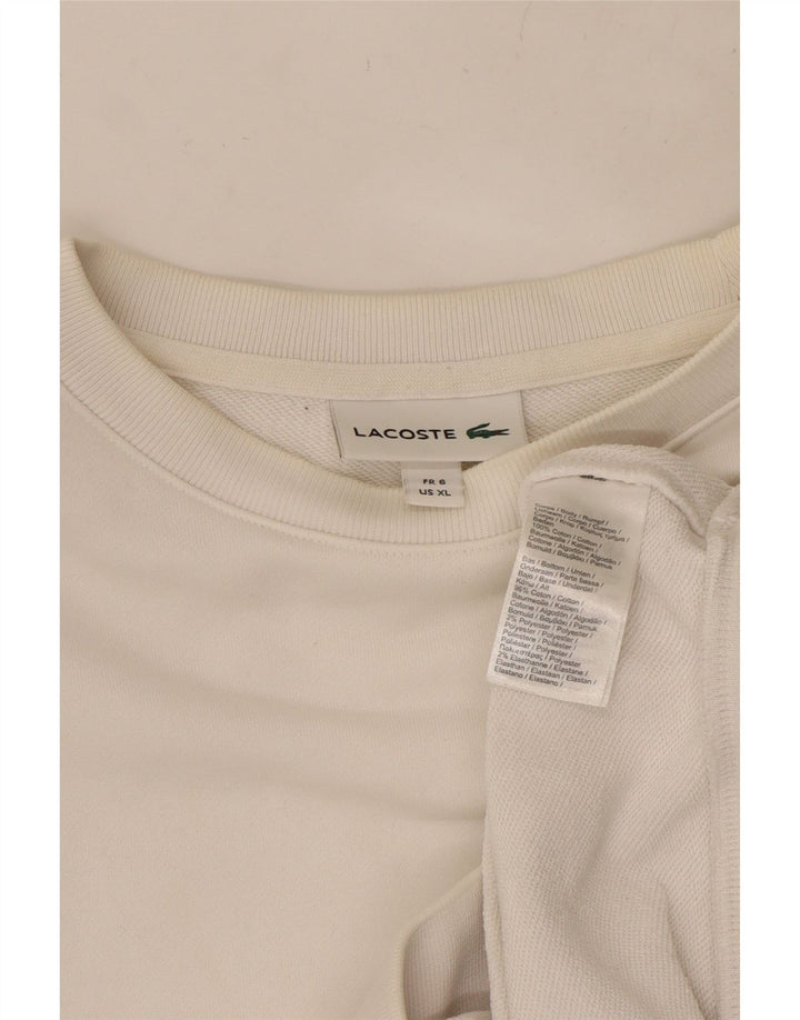 LACOSTE Sudadera Hombre Jersey Talla 6 XL Algodón Blanco