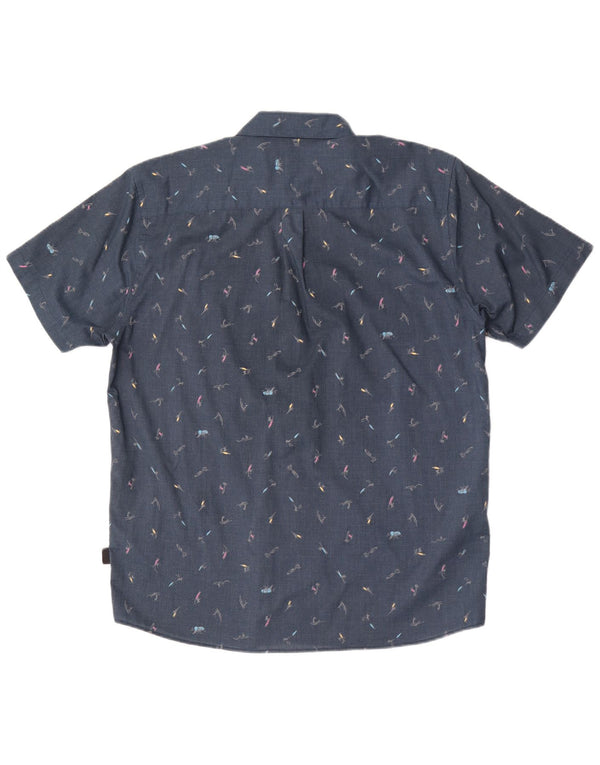 PATAGONIA Camisa Manga Corta Hombre Algodón Lunares Azul Grande
