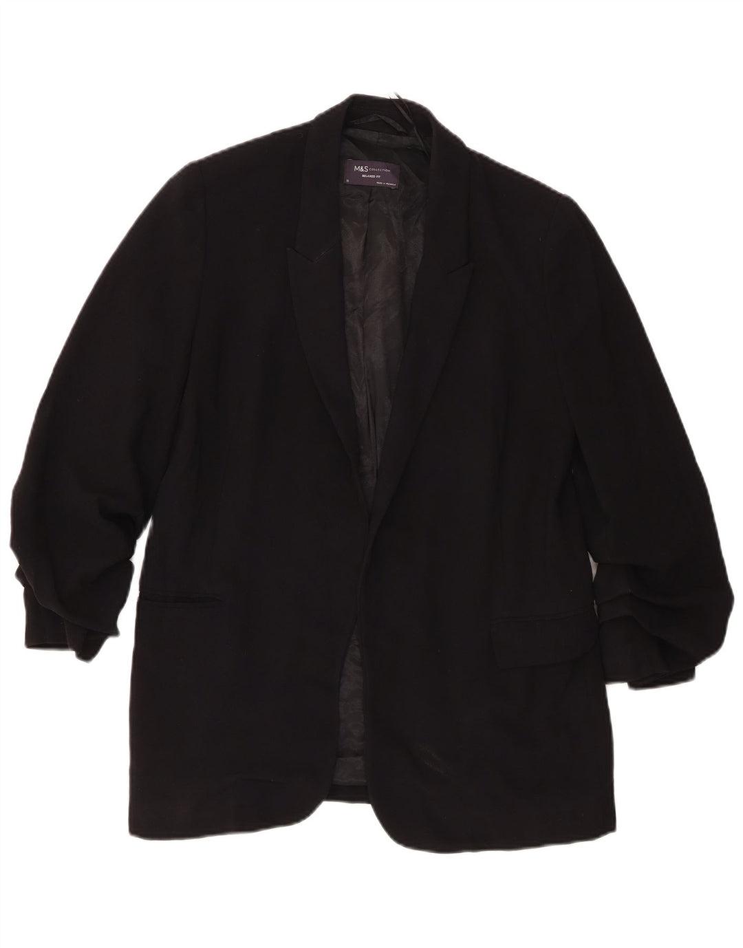 Marks & Spencer Chaqueta Blazer de Corte Relajado para Mujer UK 40 Small Negro