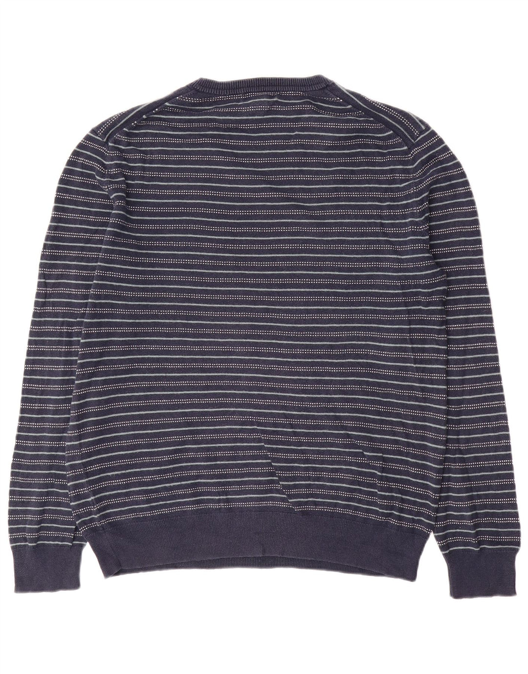 Gap Jersey con Cuello en V para Hombre Jersey de algodón a Rayas Azul Marino Medio