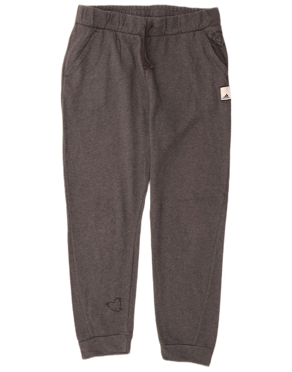 Adidas Mujer Chándal Pantalones Joggers UK 16/18 Grande Gris Algodón