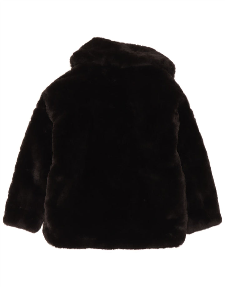 Zara Mujer Chaqueta De Piel Sintética UK 6 XS Poliéster Negro