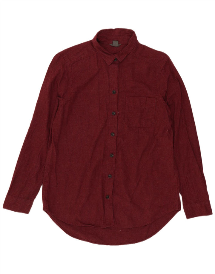 EDDIE BAUER Camisa extragrande para mujer UK 10 Small Granate Algodón