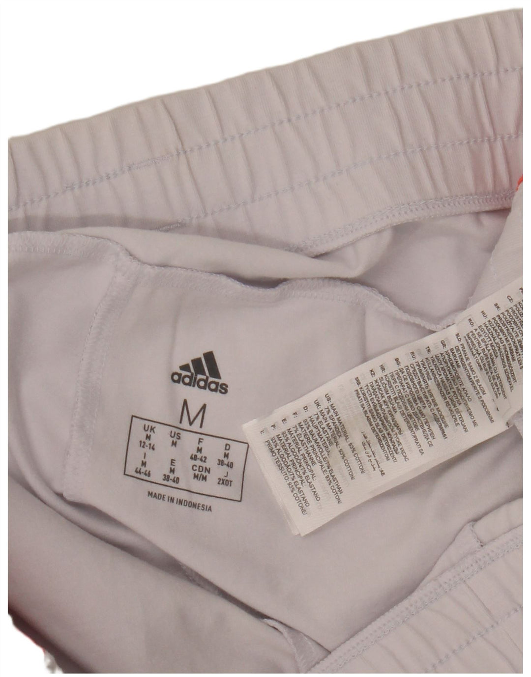 ADIDAS Pantalones cortos deportivos para mujer Reino Unido 12/14 Algodón blanco mediano