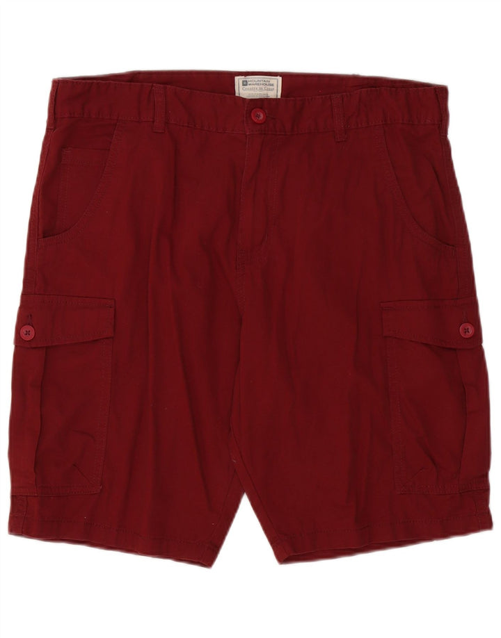 MOUNTAIN WAREHOUSE Pantalones cortos cargo para hombre W34 Grande Algodón burdeos