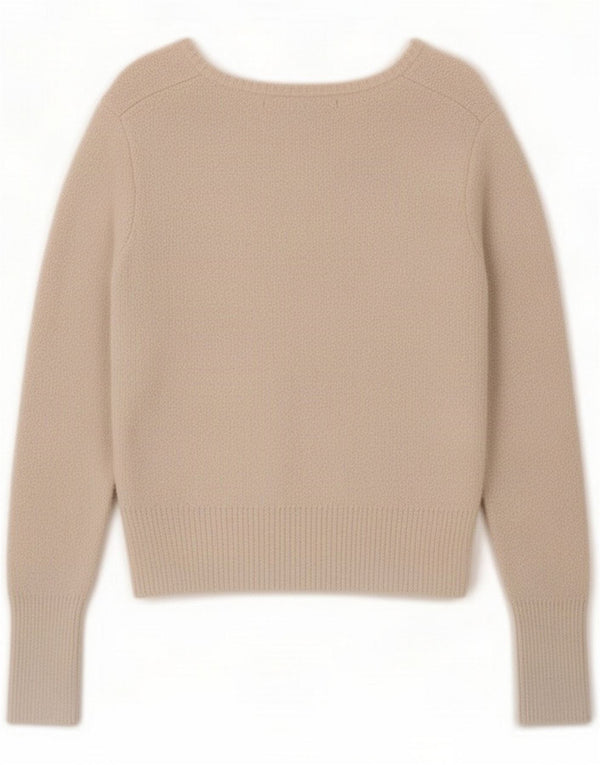 Zara Womens Oversized V-Neck Jumper Sweater UK 10 Small Off White