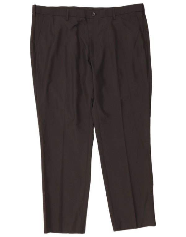 Marks & Spencer Pantalones de traje rectos de corte regular para hombre W42 L31 Negro