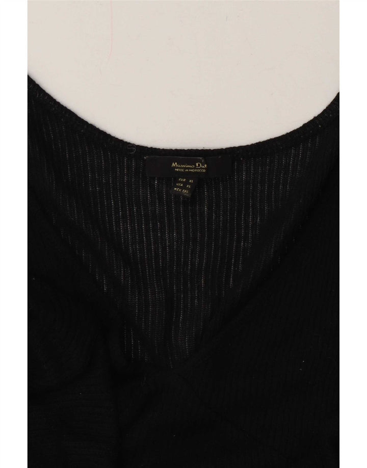 Massimo Dutti Top Sin Mangas Transparente para Mujer UK 40 XL Negro