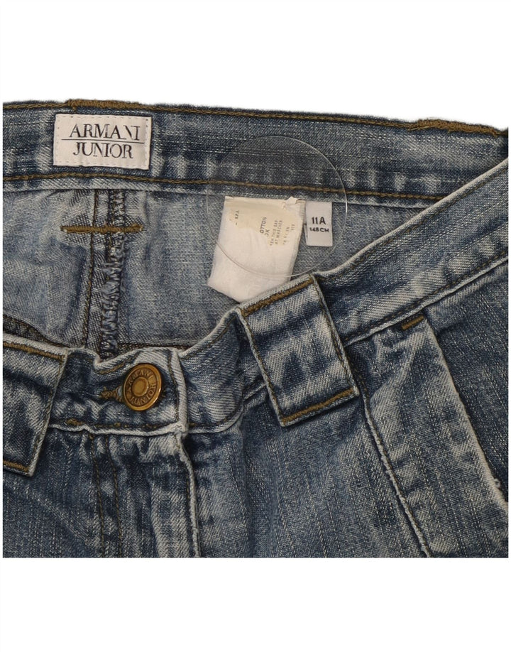 Armani Junior Vaqueros Sueltos para Niñas 10-11 Años W26 L28 Azul Patchwork