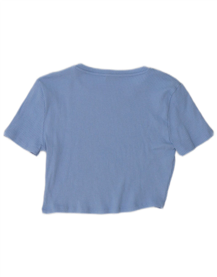 ZARA Mujer Crop Camiseta Top UK 44 Large Azul