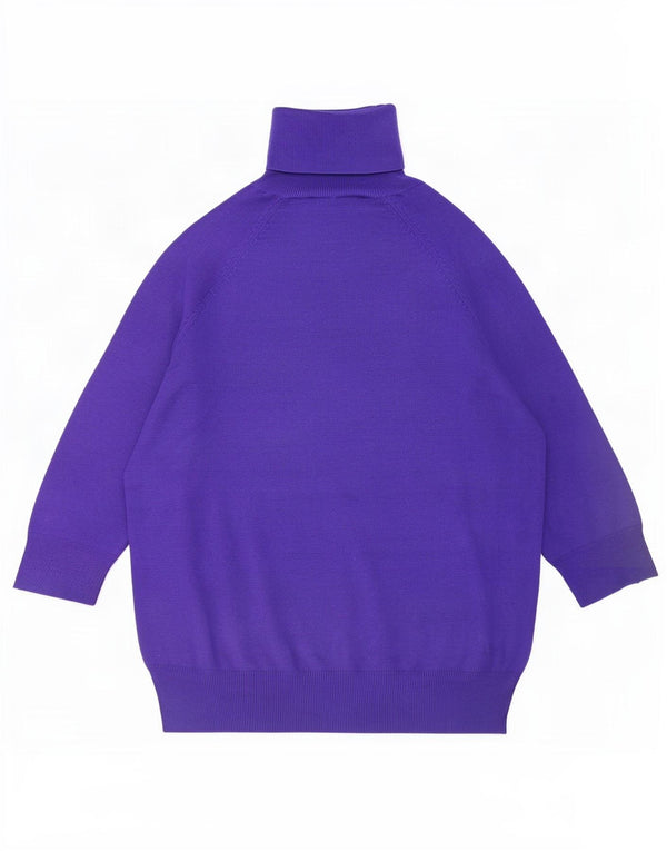 Zara - Jersey de manga 3/4 con cuello vuelto para mujer, talla S, viscosa morada