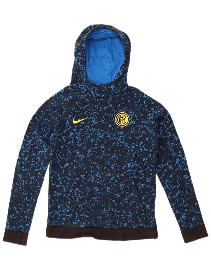 Nike Boys Inter Milan Sudadera con capucha Jumper 12-13 años Grande Azul marino manchado