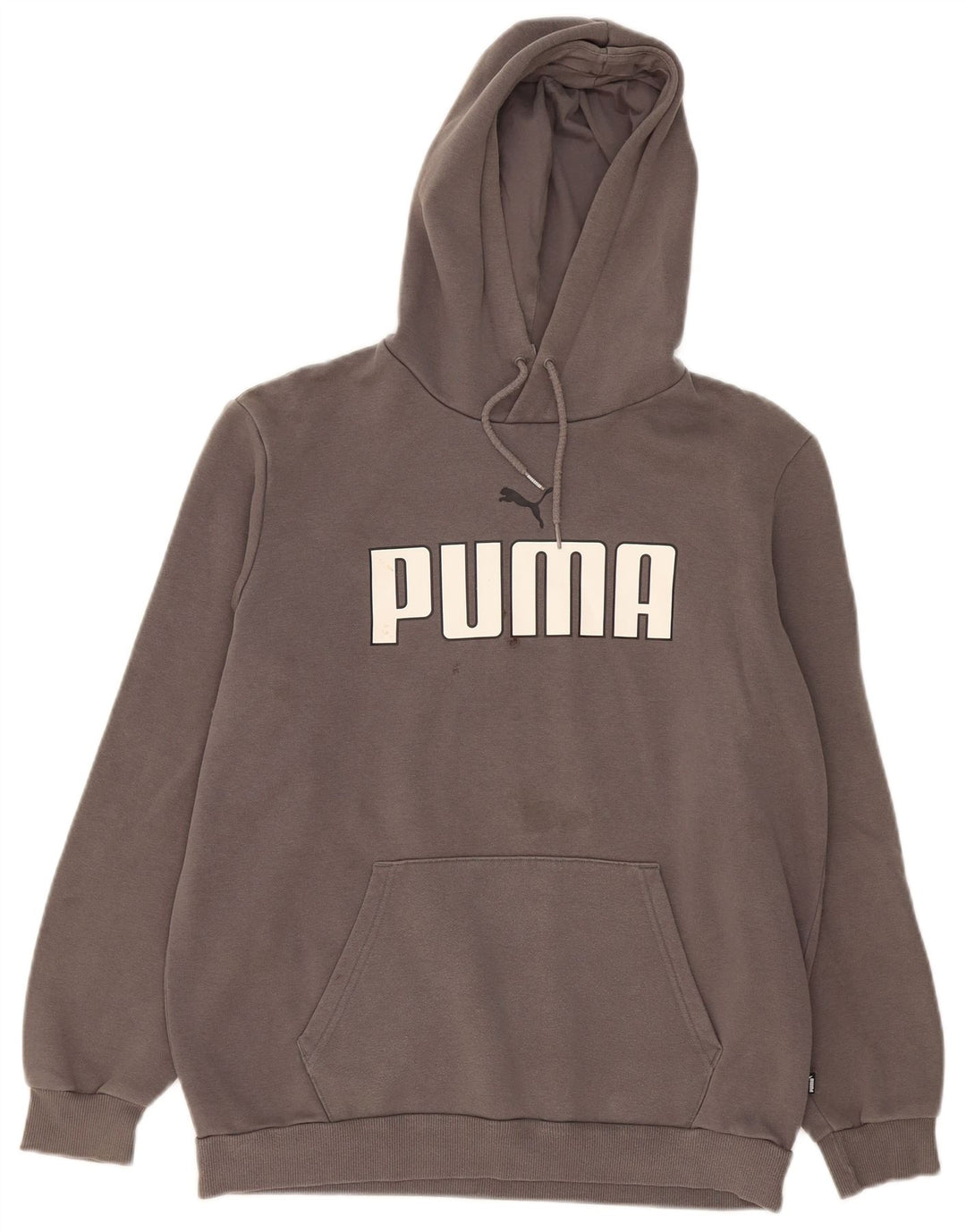 Puma Hombre Sudadera Con Capucha Gráfica Jersey De Algodón Gris Medio