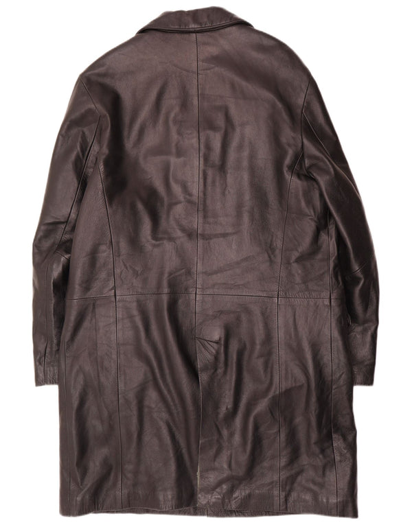 Berkana Abrigo de cuero para hombre IT 52 XL Negro
