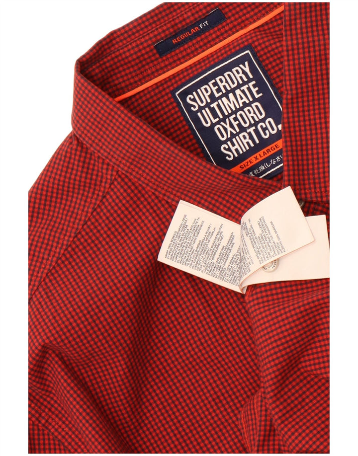 Superdry Camisa Regular Fit XL De Algodón A Cuadros Rojo Para Hombre