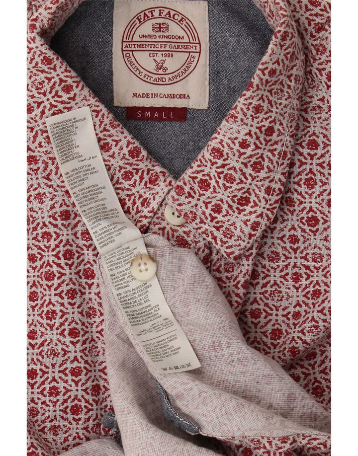 Camisa de corte estándar de manga corta para hombre de Fat Face Algodón geométrico rojo pequeño
