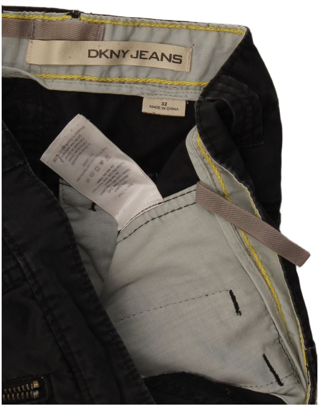 Dkny Pantalones cargo rectos para hombre W32 L32 Algodón negro