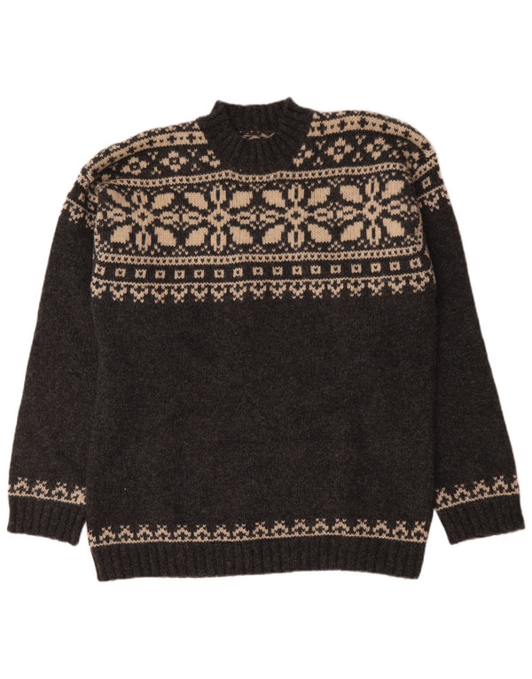 Cottonfield Jersey con Cuello Alto para Hombre XL Lana Gris Fair Isle