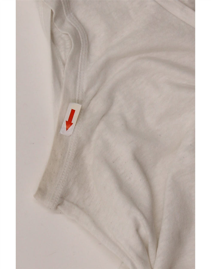 J. CREW Camiseta sin mangas para mujer UK 12 Algodón blanco mediano