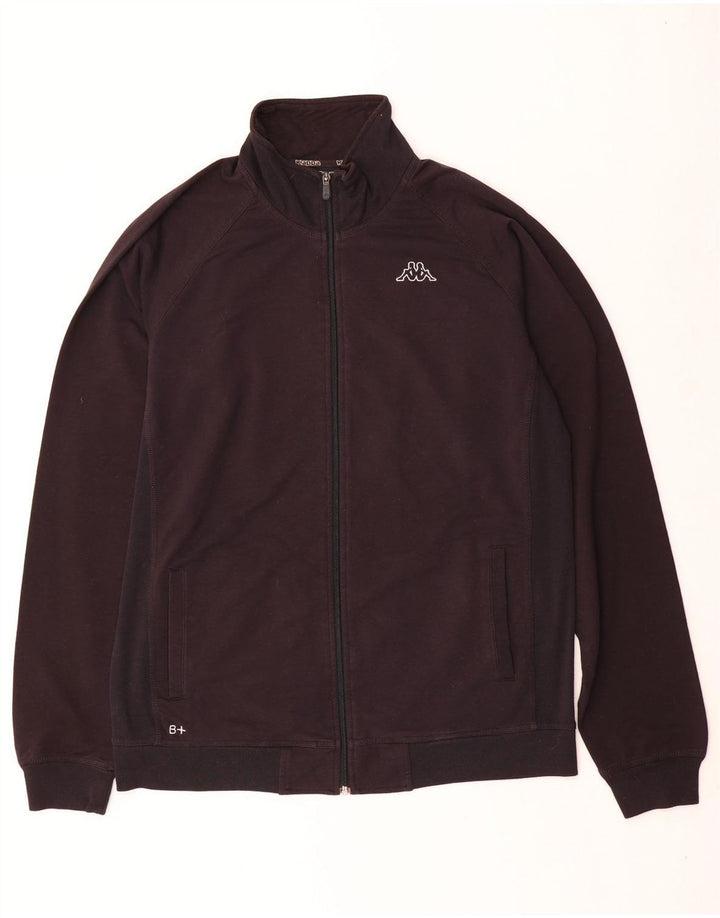 Kappa Hombre Chándal Top Chaqueta 2XL Negro Algodón