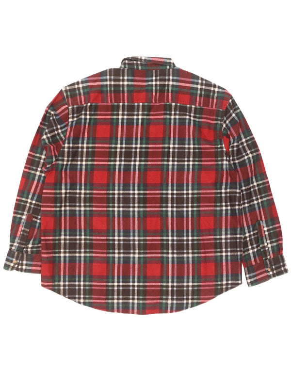 Camisa de franela idéntica para hombre, talla 43/44 XL, algodón a cuadros rojos